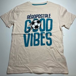 NWOT Aeropostale cream tee with 2 color sequins Size 10